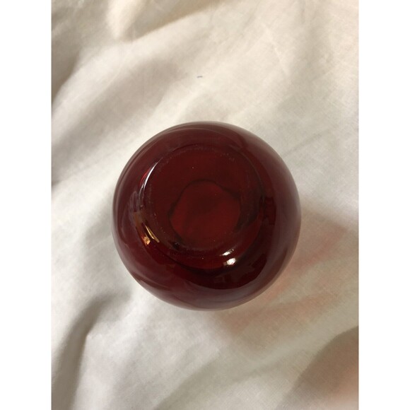 Vtg Royal Ruby Red Round Anchor Hawking Decorative Ball Vase No Chips No Cracks - Picture 4 of 8